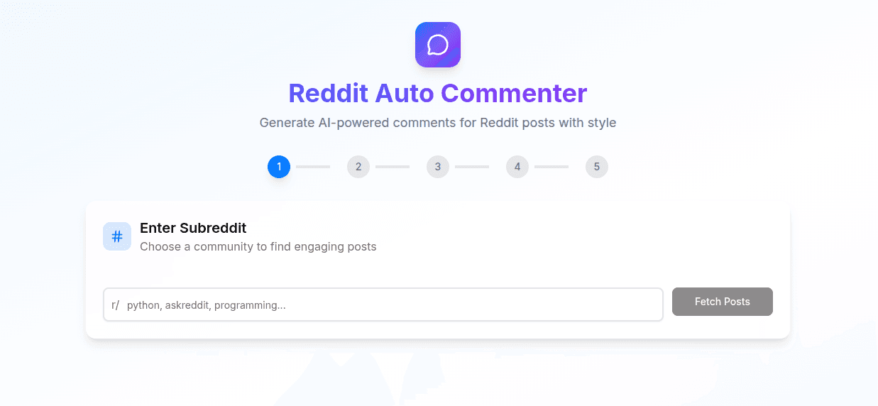 Reddit AI Engagement Agent interface